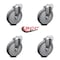Service Caster 6 Inch Thermoplastic Rubber Wheel Swivel Bolt Hole Caster Set SCC-BH20S614-TPRB-4 - alternate 3